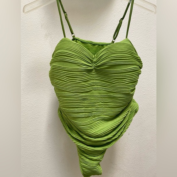 Matte Collection Swimsuit - Lime Green One Piece Swimsuit. - Picture 1 of 8